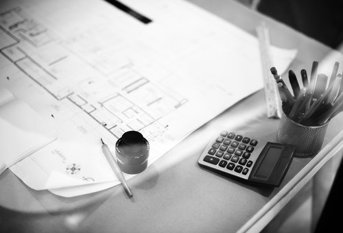Closeup of a architecture blueprint