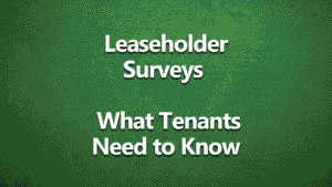 Green background with white bold text reading: “Leaseholder Surveys – What Tenants Need to Know”.
