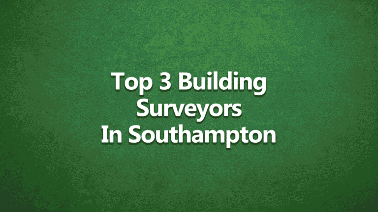 Green background with white bold text that reads: “Top 3 Building Surveyors In Southampton” Let me know if you'd like a version optimised for SEO or screen readers (e.g. describing visual style and context more).