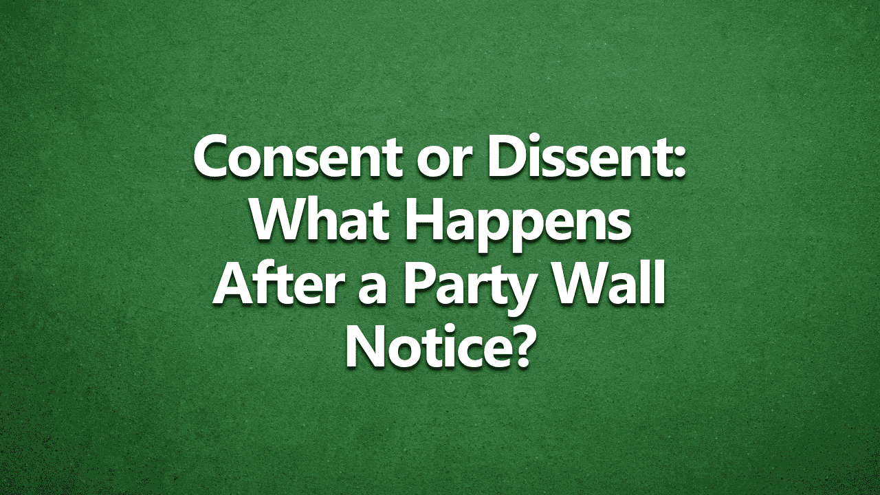Consent or Dissent What Happens After a Party Wall Notice