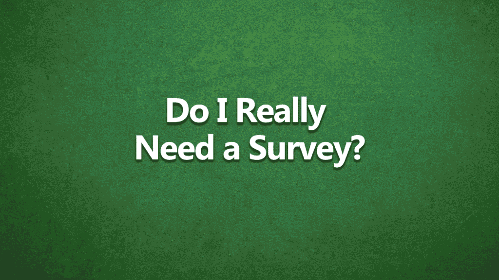 Text on green background reading “Do i need a survey,” used as a title image for a property advice video by Harrison Clarke Chartered Surveyors.