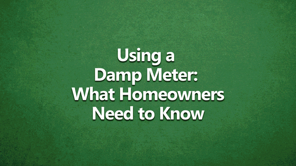 Using a Damp Meter: What Homeowners Need to Know - White text on dark green background
