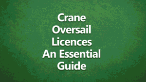 Crane Oversail Licenses An Essential Guide - White text on dark green background.